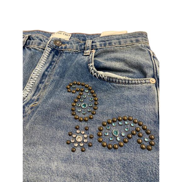 Free People We the Free Wiley Beaded Ripped Bootcut Jeans Size 28 - Picture 7 of 7